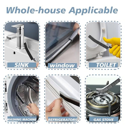Crevice Cleaning Brush Magic Brush Tool, Bathroom Tile Groove Gap Radiator Window Sink Alloy Cleaning Scrubbing Brushes with Long Handle, Thin Cleaning Supplies for Home Kitchen Narrow Corners