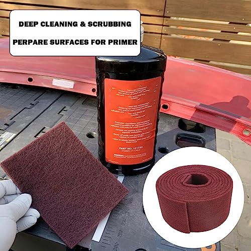 Maroon General Purpose Scuff Pads, Scuffing, Scouring Pad, Sanding, Paint Primer Prep Scratch - Surface Preparation Pad Car Auto Body Woodworking 7447-Premium, 5 Inches*15 Feet - color: Maroon, style: 5 Inches*15 Feet