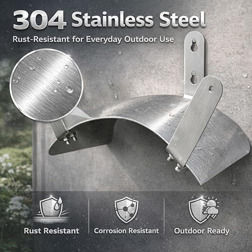 Gardzen 304 Stainless Steel Garden Hose Holder, Heavy Duty Wall Mounted Hanger, Rust-Resistant Outdoor Storage Rack for Backyard, Fence, Garage & Shed (Pack of 2) - size: 2 Pack