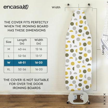 Encasa XO Ironing Board Cover and Pad 49"x18" Wide, Thick Felt - color: Aztec, size: Wide (49"x18")