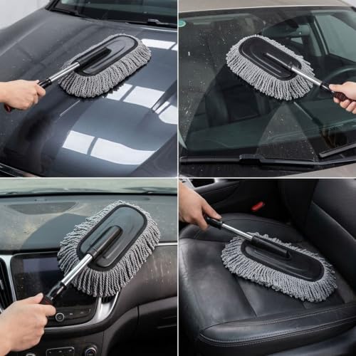 Microfiber Car Duster Cleaning and Car Dash Brush Supplies for Dashboard - size: 2 pcs