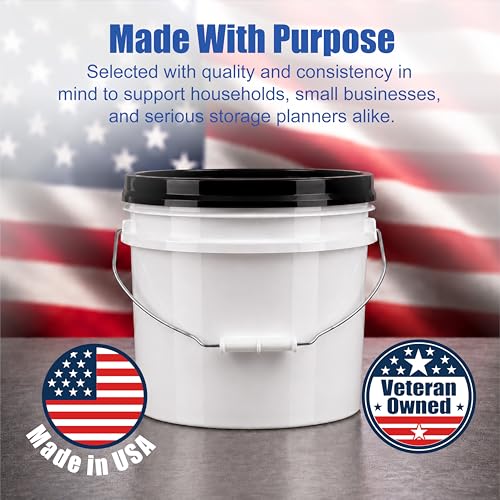 ePackageSupply 3.5 Gallon Bucket, Food-Grade w/Lid, BPA-Free, Black,3 Packs - color: Black, size: 3 Packs