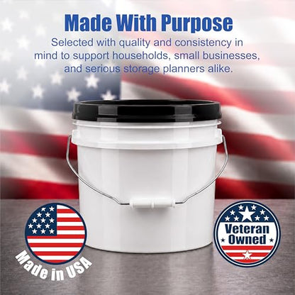 ePackageSupply 3.5 Gallon Bucket, Food-Grade w/Lid, BPA-Free, Black,3 Packs - color: Black, size: 3 Packs