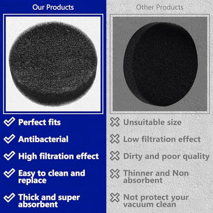 HASMX Foam Sponge Filter for Kirby Upright Vacuum Cleaners G3, G4, G5, G6, Ultimate G, Diamond Edition and Sentria, Carpet Shampoo System Tank Filter Sponge Part Number 307389, 307389S, 30739 (4)
