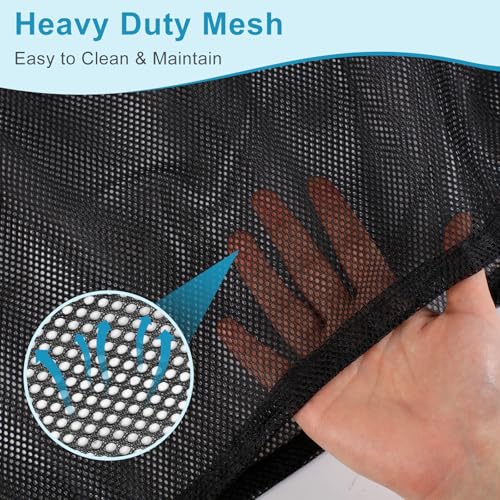 3 Pack Mesh Laundry Bags, 2 Large & 1 Small Breathable Mesh Laundry Bag, Drawstring & Tear Resistant Black Wash Bags for Home, Dorm, Travel & Camping