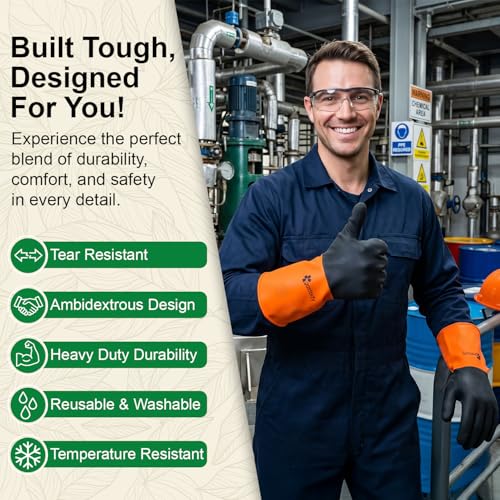 Gastody™ - Chemical Resistant Gloves, Reusable,Heavy Duty Safety Work Gloves,Resist Acid,Oil,Alkali - S-M-L-XL-XXL Size - size: Small, style: Chemical Gloves Set of 2 Pairs