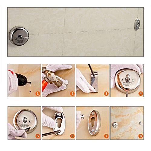 Retractable Clothesline 304 Stainless Steel Durable with Heavy Duty Adjustable Rope Shower Clothes Line for Outdoor and Indoor
