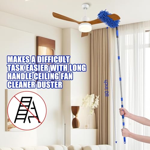 CALBEAU Ceiling Fan Cleaner Duster with 80" Extension Pole