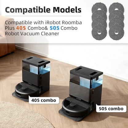8 Pack Mop Pads for iRobot Roomba Plus 405 Combo/505 Combo Robot Vacuum Cleaner, Spin Cleaning Pads Replacement Parts Accessories Set - color: 405 Combo Mop Pad