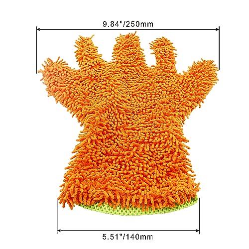 BokWin 2-Pack Car Wash Mitt, Orange - color: Orange