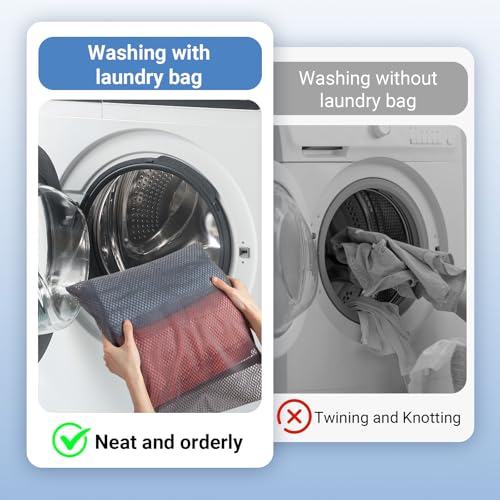 6Pcs Durable Honeycomb Mesh Laundry Bags for Delicates 16 x 20 Inches, Gray - color: 6pcs（16 x 20 Inches）