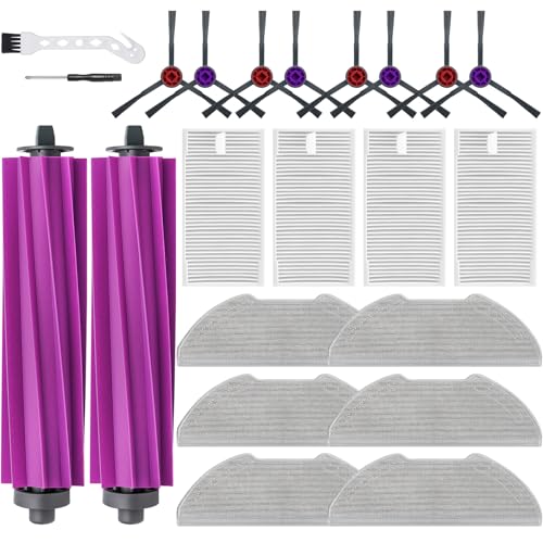 E20 Plus Replacement Parts for Eureka E20 Plus Robotic Vacuum Cleaner Parts with 2 Roller Brush, 4 HEAP, 6 Mops, 8 Side Brushes,1 Screwdriver, 1 Clean Brush