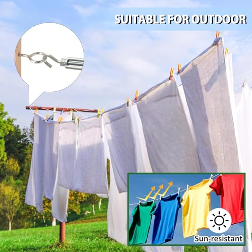 1/8" Clothesline Wire Kit, 100 ft PVC Coated Galvanized Steel Cable