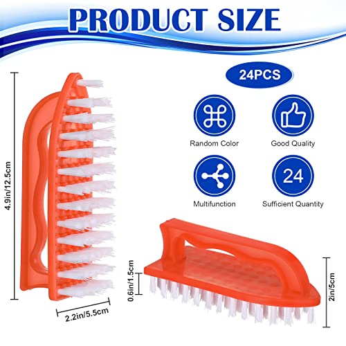 Eaasty 24 Pack Scrub Brushes Stiff Bristles, Comfort Grip Cleaning Tool