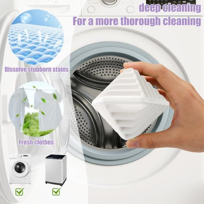 4 Pcs Reusable Laundry Anti Static Balls，Cube Agitator Balls (White) - color: White