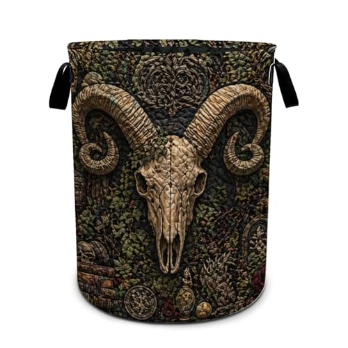 Vintage Goat Laundry Basket Foldable Oxford Laundry Hamper With Handle For Room Bathroom Bedroom - color: Goat