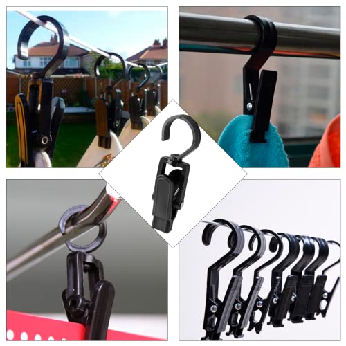 Jiozermi 10 PCS Laundry Hooks Clip, Plastic, Black - color: Black, size: 10