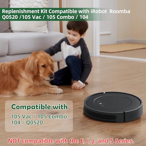 Replacement Parts for iRobot Roomba 105X, 105, 104, Q052-Vac2 Robot Vacuum - color: 21-Pack Essential Series Replacement Parts - Green