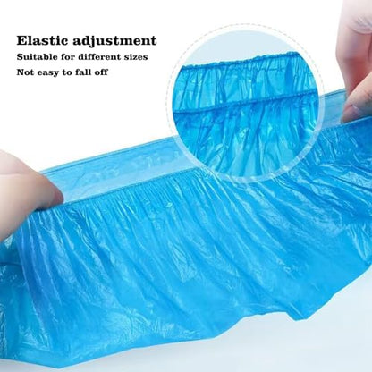200PCS (100Pairs) Disposable Shoe Covers Waterproof, Non-Slip, Durable Boot Covers for Indoors Cleaning Real Estate Travel Construction Workplaces, Plastic Disposable Shoe Covers for Men and Women.