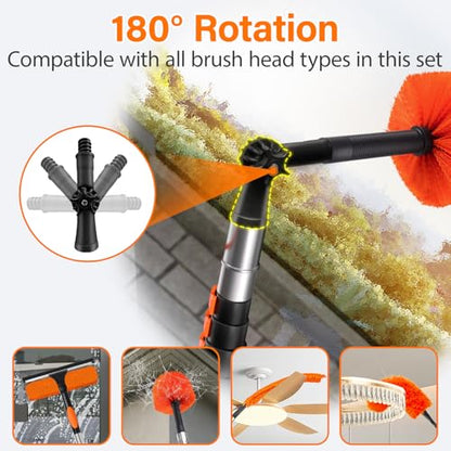 30FT High Reach Duster Cleaning Kit with 5-24 FT Extension Pole - size: Reach 30FT(24FT)