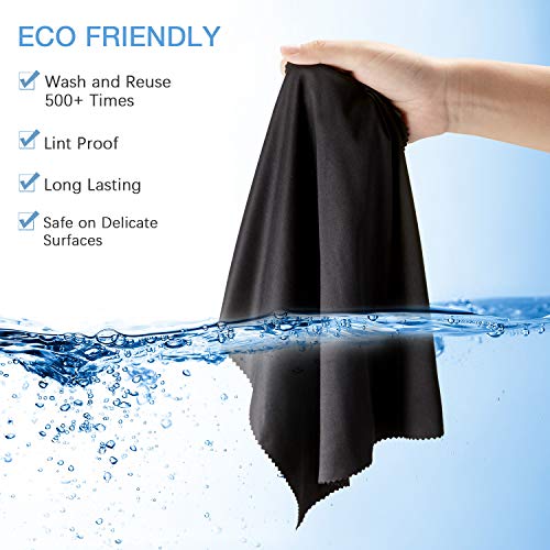 Frienda 12 Pack Large Glass Cleaning Cloth, Black, White, Gray, Royal Blue - color: Black, White, Gray, Royal Blue