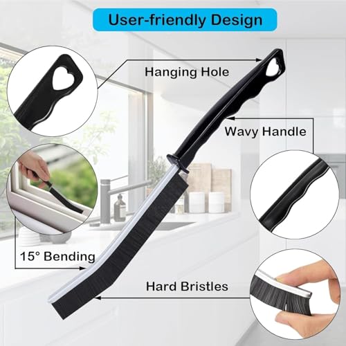 11 PCS Cleaning Brush Crevice Set - Hard Bristle Crevice Cleaning Brush Tool, Multifunctional Gap Scrub Brush for Home, Bathroom, Kitchen, Window Track, Bathtub, Vehicle, Faucets, Bowl, Teapot, Use