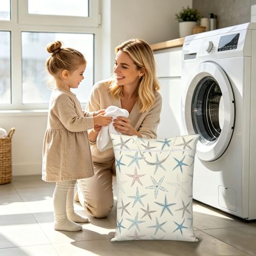 Beach Sea Nave Blue Nautical Starfish Travel Laundry Bags Cloth Diaper Wet Bags Handle Washable Dirty Clothes Bags Wet Dry Bag Suitcase Gym Swimming Pool College Dorm Wet Bag - color: 1 PC30, size: One Size