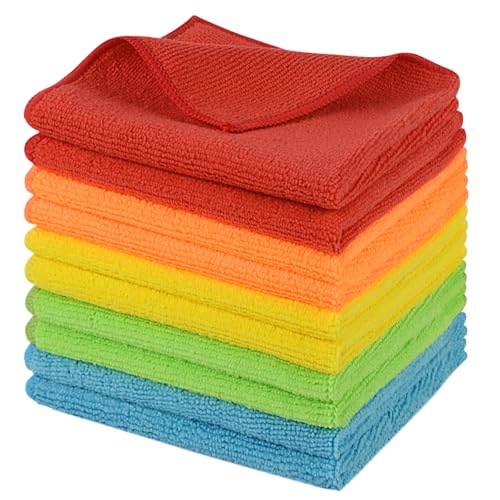 SINLAND Dish Cloth for Washing Dishes Kitchen Washcloth Cleaning Cloth - color: Assorted Color-4, size: 12inchx12inch 10pack