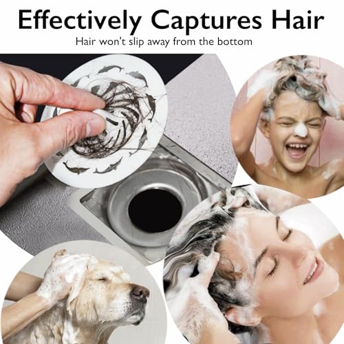 20PCS Disposable Sink Drain Strainer for Bathroom Bathtub Kitchen, Universal Hair Catcher Shower Drain Cover Fits Drain Holes Over 2.2in, Reusable PP Material (3.7 x 3.7 x 0.32 inches(20PCS))