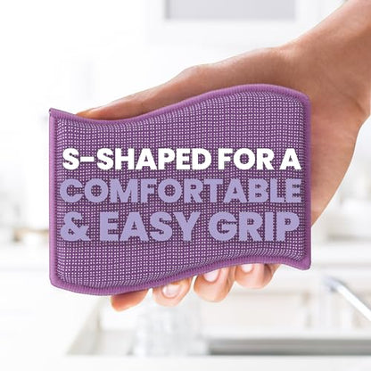 Scotch-Brite Stay Clean Scrubber Pads, Non-Scratch Dish Sponges for Kitchen Cleaning, 12 Count, Rinses Clean, Odor-Resistant, Safe on Non-Stick Cookware, Pots, Pans, and Glassware - size: 12 Pads