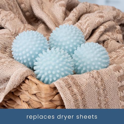 S&T INC. Reusable Plastic Dryer Balls, 4 Pack, 2.5" Diameter, Light Blue - color: Light Blue