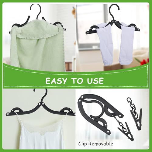 12PCS Travel Hangers,Portable Folding Clothes Hanger with Clips - size: 12PCS