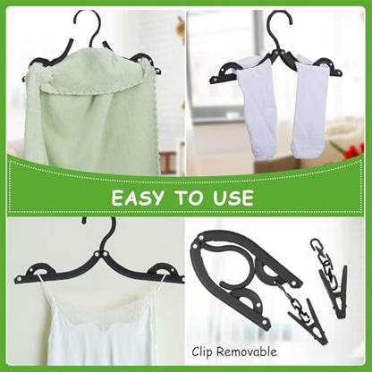 12PCS Travel Hangers,Portable Folding Clothes Hanger with Clips - size: 12PCS