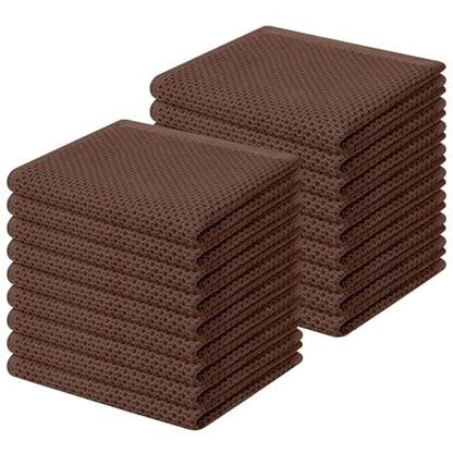Homaxy 100% Cotton Waffle Weave Kitchen Dish Cloths 18-Pack, Coffee - color: Coffee, size: 12 X 12 - 18 Pack