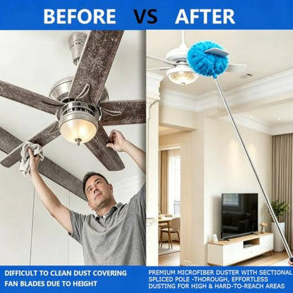Ceiling Fan Cleaner Duster 64.15" Adjustable Washable Reusable Microfiber