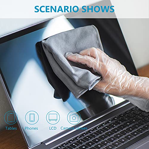 8 Pack Microfiber Screen Cleaning Cloth,Premium Double-Sided Suede Microfiber Cloths for Glasses,Lenses,Computer,Phone,TV,Electronic Device Screens Wipes Cloth,12 x 12 Inches,Grey - color: Grey