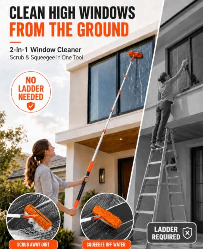 26 FT Light Bulb Changer for High Ceilings with Telescoping Extension Pole - color: Orange, size: 20 FT