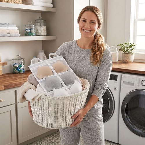 3-Pack Bra Laundry Bags for Washing Machine | Extra Large 39" x 16" | Holds 12 Bras (A-D Cups), 4-in-1 Wash, Dry, Store & Dust-Proof Mesh Bags for Delicates, Lingerie Care & Travel Accessories