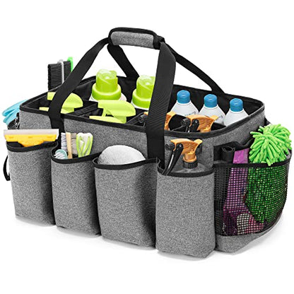HODRANT Extra-Large Cleaning Caddy with Handles & Multi Pockets - color: Gray