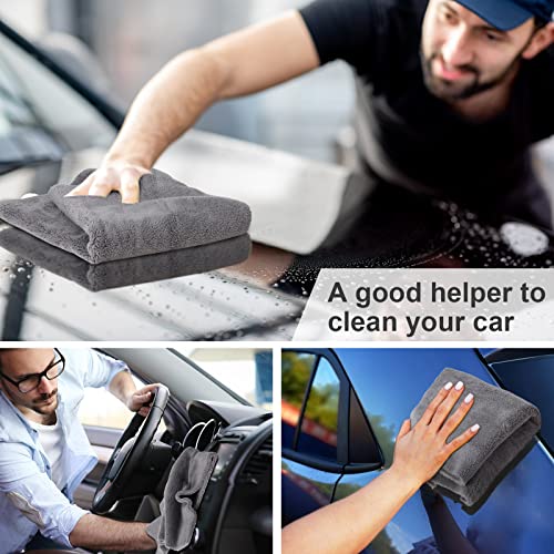 Shimeyao 30 Pcs 16 x 16 Inch Microfiber Car Towels, 500 GSM Edgeless Plush - color: Gray, size: 16 x 16 Inch
