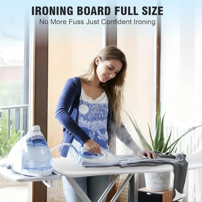 oleaf Ironing Board with Cover and Thicken Pad Height Adjustable Full Size Foldable Iron Board with Iron Rest, Stable Steel Legs, Metal Construction, Heat Resistant, Pink - color: Pink