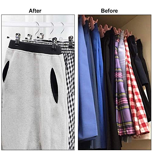 NORTHERN BROTHERS Pants Hangers, Skirt Hangers with Clips Heavy Duty Clothes Hangers for Women Men Trousers Shirt Shorts Jeans Closet Organization - size: 50 Pack