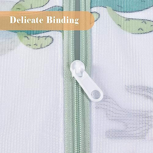Durable Mesh Zipper Laundry Bags Machine Wash, 5-Piece Cactus Print - color: Cactus