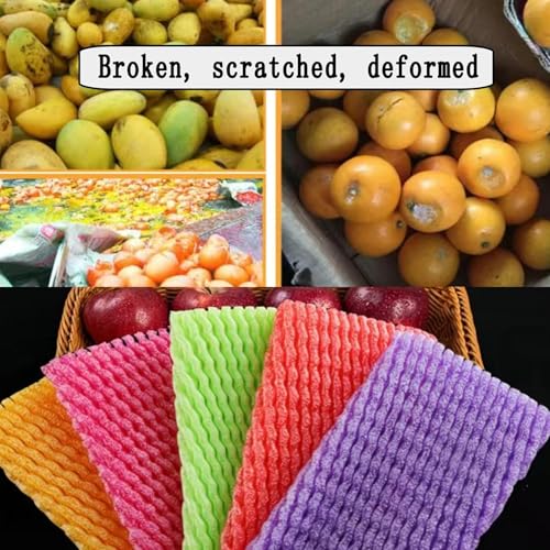 Fruit Protection Mesh Bags Foam Mesh Keep Safe Sleeves for Large Supermarkets, Shops (White 10x6cm-50PCS) - size: White 10x6cm-50PCS