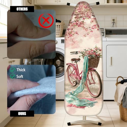Nuxovilar Cherry Blossom Bicycle Ironing Board Cover 15x54 Cotton - color: Yfw08355