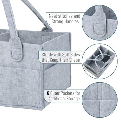 Mr. Pen- Baby Diaper Caddy Organizer, Gray, Large - color: Gray, size: 1 Pack, Large