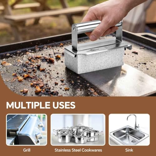 XUDAKAIXIN Grill Cleaning Bricks with Handle, Pumice Griddle Cleaning Stone Removing Stains for Grill,Plattop Griddle,Sink,Cookwares,Floor,Countertop(3-Pack with Handle) - style: 3-Pack with Handle