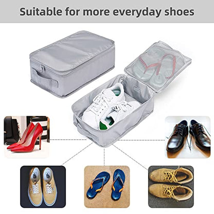 Travel Shoe Bags, Foldable Waterproof Shoe Pouches Organizer-Double Layer (8 Grey Shoe Bags) - color: Grey, size: 8 Packs