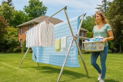 AZK Clothes Drying Rack Foldable Portable Design - size: 65.55 inches