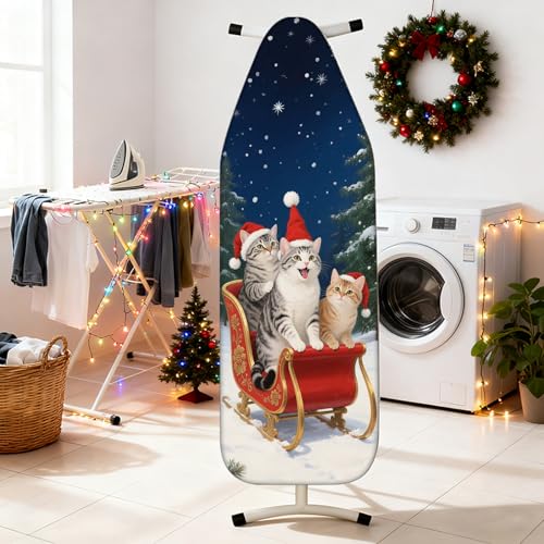 Nuxovilar Winter Cats Sleigh Ironing Board Cover 15x54 Polyester - color: Ytt10355
